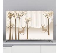 Treer TV Protector Cover, Dust TV Screen Cover All-Inclusive Elastic Dust-Proof Screen Protector for 32” to 80” TV/PC Display (Elegant Flower 9,46-48 inches)