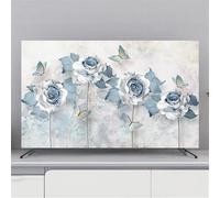 Treer TV Protector Cover, Dust TV Screen Cover All-Inclusive Elastic Dust-Proof Screen Protector for 32” to 80” TV/PC Display (Elegant Flower 7,58-60 inches)