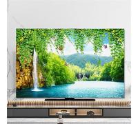 Treer TV Protector Cover, Dust TV Screen Cover All-Inclusive Elastic Dust-Proof Screen Protector for 32” to 80” TV/PC Display (32 inches,Nature Scenery 2)