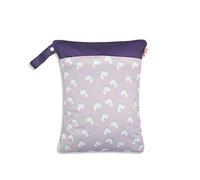 Treer Unicorn Pattern Wet Bag Baby Wet Dry Cloth Diaper Bag, Waterproof Reusable Large Double Zipper Portable Toiletry Bag Nappy Storage Bag for Travel, Beach, Pool, Daycare (Light Purple)