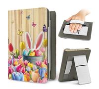 Treer Universal 6.8-7 Inch eReader Protective Case, 3D Easter Compatible with Kindle Paperwhite/iReader Ocean/Kobo Clara, Auto Wake/Sleep, with Stand, Card Slot & Elastic Hand Strap (Butterfly 01)