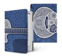 Treer Universal 6.8-7 Inch eReader Protective Case for Kindle Paperwhite 11th/12th Generations,PU Leather Cover with Stand, Card Slot & Elastic Hand Strap (Guitar 1)
