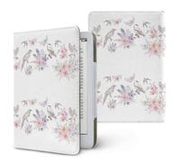 Treer Universal 6.8-7 Inch eReader Protective Case for Kindle Paperwhite for iReader Ocean for BOOX T68 for Kobo Clara, PU Leather Cover with Stand, Card Slot & Elastic Hand Strap (Swallow)