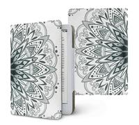 Treer Universal Ebook/eReader Protective Case for Kindle Paperwhite, Protective for Kindle Oasis 3, 6.8-7" E-Book Reader PU Cover with Stand Card Slot Hand Strap | Mandala Style (Dark Green White,1)