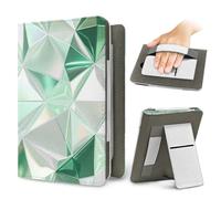 Treer Universal Ebook/eReader Protective Case for Kindle Paperwhite, Protective for Kindle Oasis 3 | 6.8-7 Inch E-Book Reader, PU Cover with Stand Card Slot Hand Strap (Light & Dark Green,1)