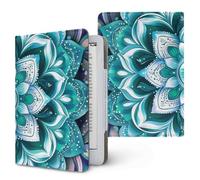 Treer Universal Ebook/eReader Protective Case for Kindle Paperwhite, Protective for Kindle Oasis 3, 6.8-7" E-Book Reader PU Cover with Stand Card Slot Hand Strap | Mandala Style (Green,1)