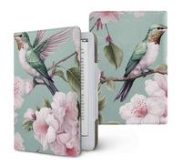 Treer Universal eReader Protective Case for Kindle Paperwhite 6.8-7 Inch, Protective for iReader Ocean for BOOX T68 for Kobo Clara PU Cover with Stand Card Slot, Retro Floral (Green)