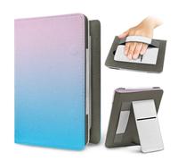 Treer Universal eReader Protective Case for Kindle Paperwhite 6.8-7 Inch, Protective for iReader Ocean for BOOX T68 for Kobo Clara PU Cover with Stand Card Slot Hand Strap, Gradient (Pink Blue)