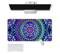 Treer Various Print Mouse Mat, Large Mouse Mat with Sewn Edges, Mouse Pad with Non-Slip Base, Gaming Mouse Pad, Mousepad Suitable for Office and Home (Mandala,800 * 400 * 3mm)