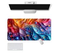 Treer Various Print Mouse Mat, Large Mouse Mat with Sewn Edges, Mouse Pad with Non-Slip Base, Gaming Mouse Pad, Mousepad Suitable for Office and Home (Blue Red,800 * 400 * 3mm)