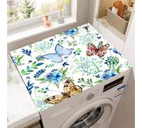 Treer Washer and Dryer Top Protector Mat, 3D Butterfly Washer Dryer Covers, Protector Washing Machine Cover Absorbent Quick Drying Diatomaceous Mat for Laundry Room Kitchen (Yellow,30x40cm)