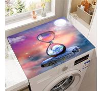 Treer Washer and Dryer Top Protector Mat, 3D Hourglass Washer Dryer Covers, Protector Washing Machine Cover Absorbent Quick Drying Diatomaceous Mat for Laundry Room, Kitchen (Pink,40x50cm)