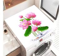 Treer Washer and Dryer Top Protector Mat, 3D Lotus Washer Dryer Covers, Protector Washing Machine Cover Absorbent Quick Drying Diatomaceous Mat for Laundry Room, Kitchen (White,60x60cm)