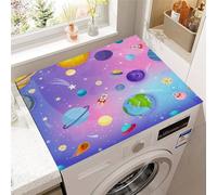 Treer Washer and Dryer Top Protector Mat, 3D Planet Washer Dryer Covers, Protector Washing Machine Cover Absorbent Quick Drying Diatomaceous Mat for Laundry Room, Kitchen (Milky Way,40x50cm)