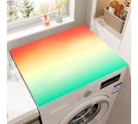 Treer Washer and Dryer Top Protector Mat, Gradient Print Washer Dryer Cover Protector, Washing Machine Countertop Pads, Absorbent Non Slip Diatomite Mat for Laundry Room (Orange and green,30x40cm)