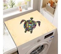 Treer Washer and Dryer Top Protector Mat, Sea Turtle Washer Dryer Covers, Protector Washing Machine Cover Absorbent Quick Drying Diatomaceous Mat for Laundry Room, Kitchen (Light yellow,30x40cm)
