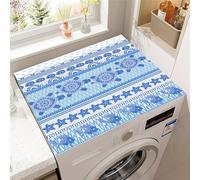 Treer Washer and Dryer Top Protector Mat, Sea Turtle Washer Dryer Covers, Protector Washing Machine Cover Absorbent Quick Drying Diatomaceous Mat for Laundry Room, Kitchen (Blue,60x60cm)
