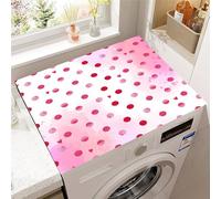 Treer Washer and Dryer Top Protector Mat, Washer Dryer Covers, Protector Washing Machine Cover Absorbent Quick Drying Diatomaceous Mat for Laundry Room Kitchen, Polka Dot (Pink,50x60cm)