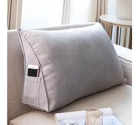 Treer Wedge Pillow Headboard Large Lumbar Support Cushion for Headboard Bed Sofa, Colourful Triangular Backrest Positioning Bolster Soft Rest Reading Pillow Waist Cushion (90 * 35 * 20cm,Grey)