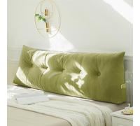 Treer Wedge Pillow Headboard Large Lumbar Support Cushion for Headboard Bed Sofa Luxury Triangular Backrest Positioning Bolster Soft Rest Reading Pillow Waist Cushion (80 * 40 * 12cm,Green)