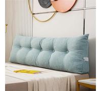 Treer Wedge Pillow Headboard Large Lumbar Support Cushion for Headboard Bed Sofa Multicolor Triangular Backrest Positioning Bolster Soft Rest Reading Pillow Waist Cushion (80 * 40 * 12cm,Aqua green)
