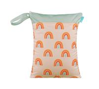 Treer Wet Bag Baby Diaper Bag Waterproof Wet Dry Bag Double Zipper Pockets 30x40cm Cute Nordic Pattern Reusable Wet Clothes Nappy Organiser for Travel, Beach, Swimming (Rainbow 4)