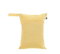 Treer Wet Dry Bags Solid Color Waterproof Baby Diaper Bag Two Zipper Pockets, Reusable Portable Nappy Bags Wet Clothes Organizer for Travel, Beach, Pool, Daycare (Light Yellow)