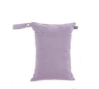 Treer Wet Dry Bags Solid Color Waterproof Baby Diaper Bag Two Zipper Pockets, Reusable Portable Nappy Bags Wet Clothes Organizer for Travel, Beach, Pool, Daycare (Purple)