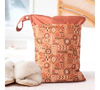 Treer Wet Dry Bags Waterproof Baby Diaper Bag Orange Double Layer Zipper Pockets Reusable Portable Nappy Bags Wet Clothes Organizer 11.8-15.7" for Travel, Beach, Pool, Daycare (Vintage)
