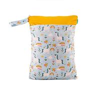 Treer Wet Dry Bags Waterproof Baby Diaper BagUnicorn Pattern Double Zipper Pockets Reusable Portable Nappy Bags Wet Clothes Organizer - for Travel, Beach, Pool, Daycare (Blue Unicorn)