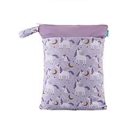 Treer Wet Dry Bags Waterproof Baby Diaper BagUnicorn Pattern Double Zipper Pockets Reusable Portable Nappy Bags Wet Clothes Organizer - for Travel, Beach, Pool, Daycare (Purple Unicorn)