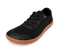Treer Wide Barefoot Shoes Mens Women, Unisex Wide Toe Box Walking Trainers for Outdoor Trail Running Gym Minimalist Casual Knit Mesh Zero Drop Shoes Lightweight Breathable Brown Black