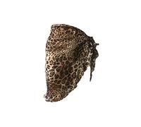 Treer Womens Beach Chiffon Sarong Summer Cover Up Ladies Pareo Half Skirt Sheer Wrap Swimming Suit Stylish Bikini Coverup for Women Girls (50x140cm,Leopard Print)