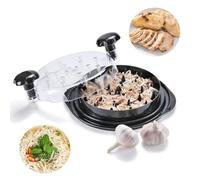 Treeratan Chicken Shredder 8 Inches, Chicken Breast Shredder Tool, Cooked Meat Shredder With Clear Lid, Ergonomic Design, Auti-slip, Easy To Clean, Chicken Shredder Tool Twist, Chicken Grinder (Black)