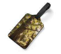 Trees and Birds Tag Luggage with Name Card Identifiers Leather Identifiers Travel Tags Backpack Tag for Long Flight Must Travels Gift Airport Essentials 2.8 X 4.7 in