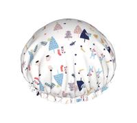 Trees and Socks Printed Bathing Cap, Dual Layer Hair Protector, Elastic Hair Cover For Washing Face, 10.6in/27cm