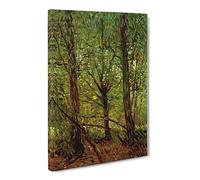 Trees And Undergrowth By Vincent Van Gogh Canvas Print | Gallery Wrapped 30mm Frame Wall Art | 24x16 inches | Ready to Hang | Impressionist Landscape Picture | Living Room Bedroom Lounge Office