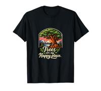 Trees are My Happy Place Camping Mountain Badge T-Shirt