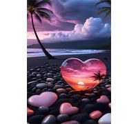 Trees Beach Pebbles Jigsaw Puzzles for Adults 300 Pieces Educational Toys Challenging Game 300 Piece Puzzles for Adults for The Whole for Women Gifts for Men