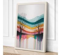 Trees Between Light Modern Canvas Wall Art Print 24x16 Inch (61 x 41 cm)