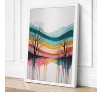 Trees Between Light Modern Canvas Wall Art Print 24x16 Inch (61 x 41 cm)
