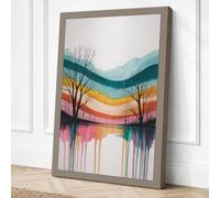 Trees Between Light Modern Canvas Wall Art Print 36x24 Inch (91 x 61 cm)