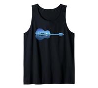 Trees City Lake Mirroring Guitars Silhouette Musician Tank Top