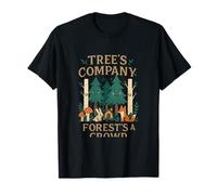 Tree's Company Forest's a Crowd Cottagecore Nature Graphic T-Shirt