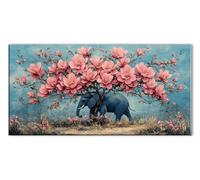 Trees Elephant Diamond Art Kits Adults, 5D Diamond Painting for Beginner, Gem Art Cross Stitch Kits, DIY Full Drill Crystal Embroidery Kit for Crafts, for Home Decoration Paintings 28x56in J26-729