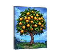 Trees Fruit Paint by Numbers Kits, Painting by Numbers for Adults and Children with Frame, DIY Color Acrylic Oil Paint Handmade Crafts with Brushes, Christmas Home Decor Paintings 20x28in Ee-700