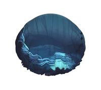 Trees In The Night Forest Double Layered Shower Cap For Women Reusable Suitable For Bathing Spa