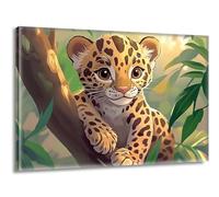 Trees Leopard Pattern Paint by Numbers for Adults Including Acrylic and Brushes, DIY Art Painting Craft Kits, Hobbies for Adults Women, Oil Painting Kit Without Frame, Home Wall Decor 10x14in L-g-706