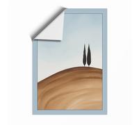 Trees on Ochre Hill Minimalist Unframed Wall Art Print A1 (84.1×59.4cm), Wall Decor for Living Room, Bedroom, Office & Home, Art Gift