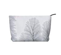 Trees On Snowy Days Corduroy Makeup Bag, Stylish and Durable, Portable and Lightweight